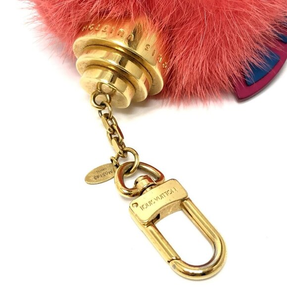 LOUIS VUITTON M65143 totem Bag Charm Key Holder fur pink/GoldHardware - Picture 12 of 14